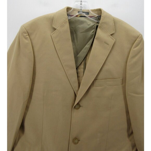 J Crew Sport Coat 40 Long Blazer Jacket Khaki Italian Fabric Cotton - Picture 2 of 12